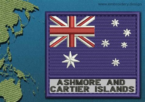 Ashmore and Cartier Islands Rectangle Flag Embroidery design with a ...