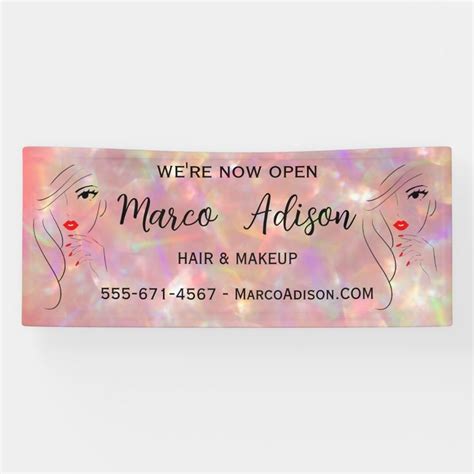 Holographic Sparkle business banner, nail salon Ba Banner | Zazzle in 2023 | Business banner ...