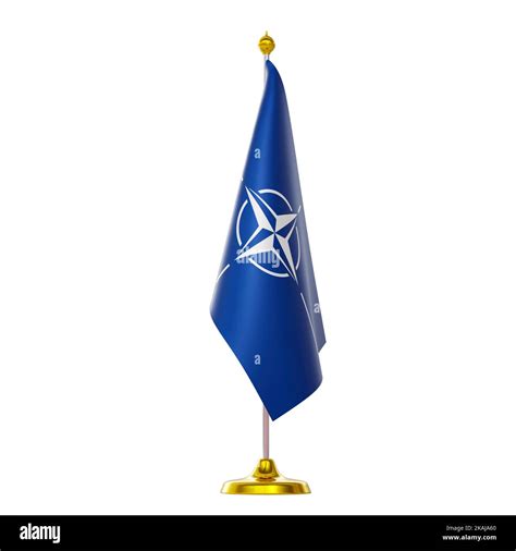 3d render of flag of the Nato on flag pole for political concepts Stock Photo - Alamy