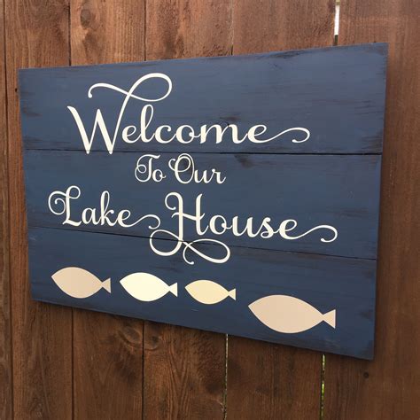 Lake sign lake welcome sign lake sign rustic lake sign | Etsy | Lake house gifts, Lake house ...