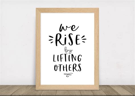 We Rise by Lifting Others, Printable Decor, Black, White, Wall Art ...