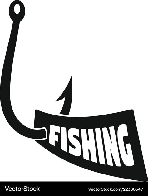 New fishing hook logo simple style Royalty Free Vector Image