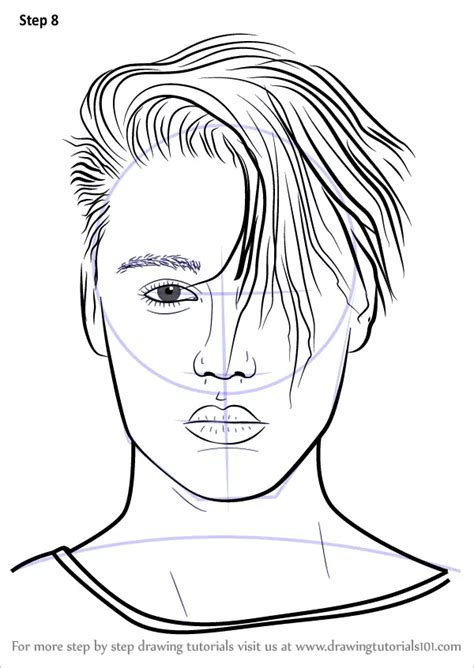 Step by Step How to Draw Justin Bieber v2 : DrawingTutorials101.com