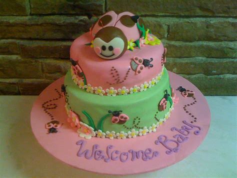 Pink Ladybug Baby Shower - This cake was done for a baby shower with a ...