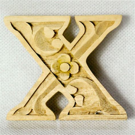 DIY Wooden Carved Alphabet Letter Home Décor Hand carved Wooden Handmade-X (6cm) #iNature # ...