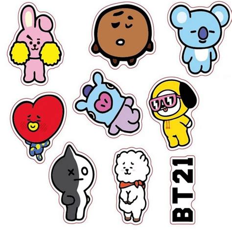 SHINEHENG BTS DIY Phone Stickers STARS KPOP Korean Fashion Cute Cartoon BT21 Bangtan Boys TATA ...