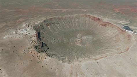 In an Aerial View, Meteor Crater or Barringer Crater in Arizona Desert ...