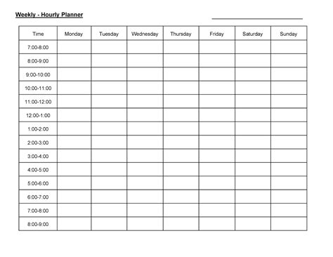 8 Useful Templates for an Hourly Planner | Chanty