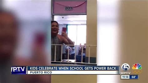 VIDEO: Kids celebrate power back on at PR school