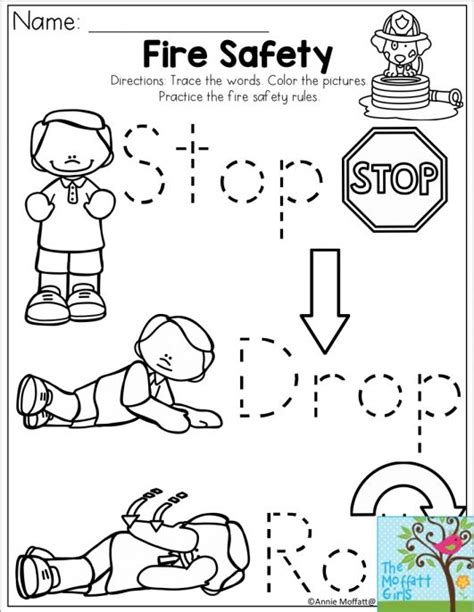 10+ Stop Drop And Roll Worksheet For Preschool | Fire safety preschool ...