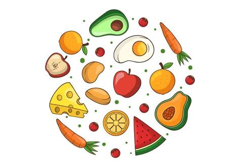 an image of fruits and vegetables in the shape of a circle