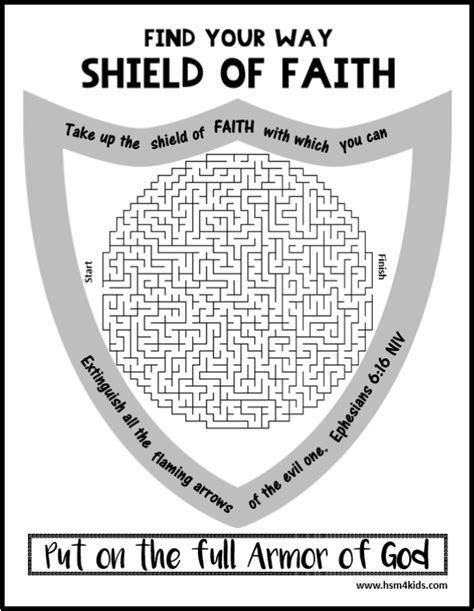 Shield of Faith, Armor of God Maze | Free Bible Printables