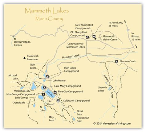 Map of Mammoth Lakes, Mono County, CA