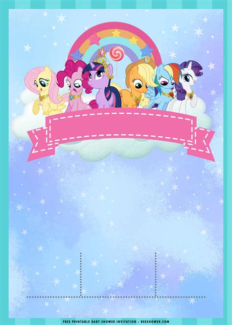 (FREE Printable) – Rainbow Little Pony Birthday Invitation Templates | FREE Printable Baby ...