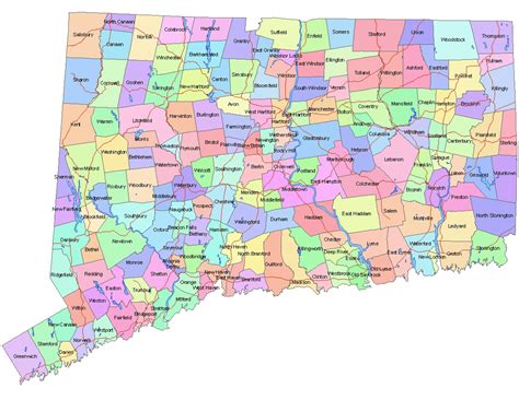 Detailed Administrative Map Of Connecticut State Maps | Images and Photos finder