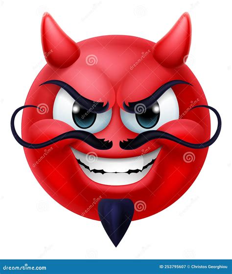 Devil Emoji Emoticon Man Face Cartoon Icon Mascot Stock Vector - Illustration of male, satan ...