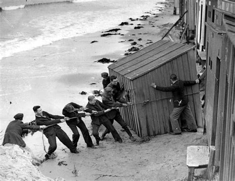 Tour Scotland Photographs: Old Photograph Storm Damage On Coast Lossiemouth Scotland