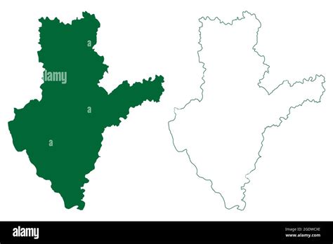 Sambhal district (Uttar Pradesh State, Republic of India) map vector illustration, scribble ...