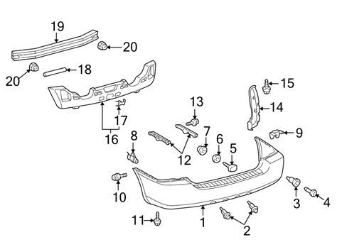 5215516120 - Toyota Bumper Cover Support Rail (Rear, Upper) | Toyota ...