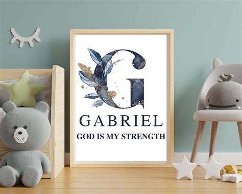 CUSTOMIZABLE Gabriel Boys Name Meaning Wall Art Printable - Etsy UK