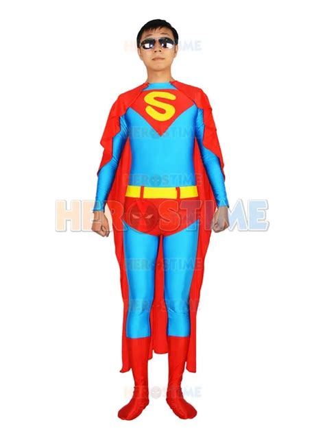 Aliexpress.com : Buy Free Shipping Light Blue and Red Superman Spandex ...