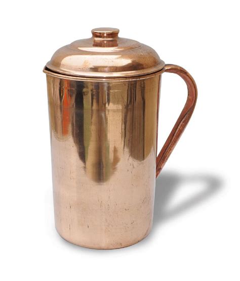 Prisha India Craft Pure Copper Jug Handmade Indian Copper Utensils For Ayurveda Healing: Buy ...