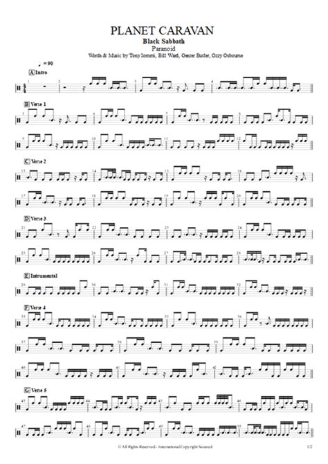 Planet Caravan Tab by Black Sabbath (Guitar Pro) - Full Score | mySongBook