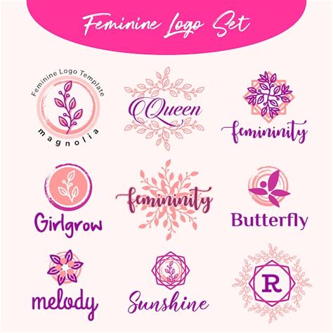 Premium Vector | Modern feminine logo template collection