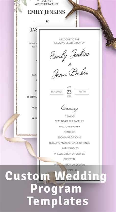 Wedding Program Templates - Download or Order prints