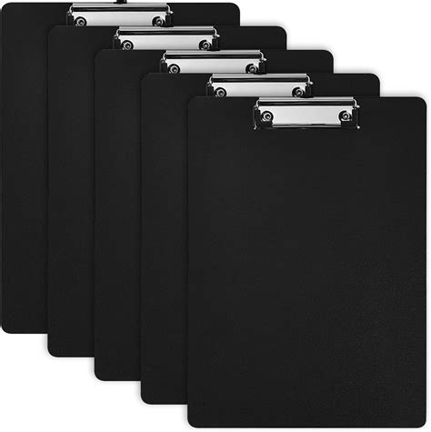 Amazon.com : 5 Pack Plastic Clipboards Clip Boards with Low Profile ...