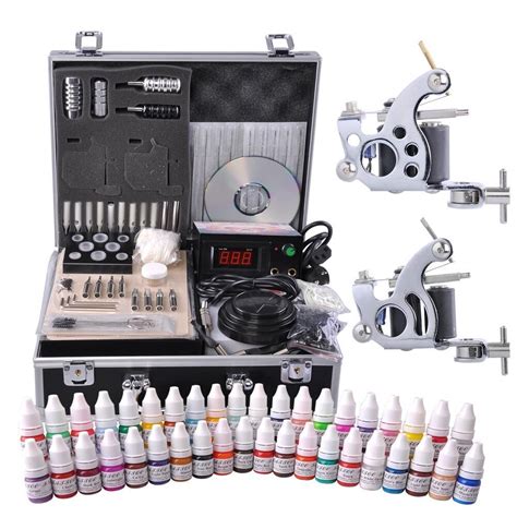 Pro Complete Tattoo Kit 40 Color Ink 2 Machine Guns 50 Needles Set ...