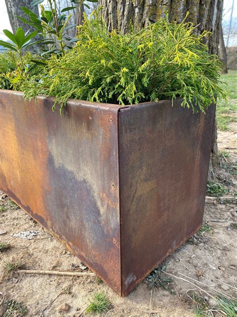 Metal Trough Planter Medium Rectangular Planter 14 - Etsy