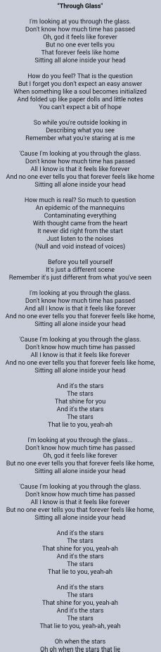 Through Glass - Stone Sour...... | Stone sour lyrics, Just lyrics, Slipknot songs