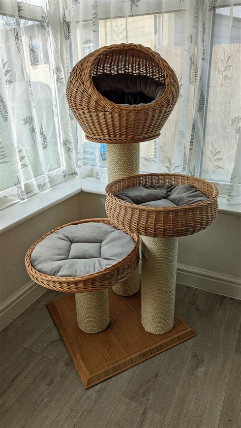 Triple Cat Scratching Tower | Luxury Cat Tower – TT Luxury Cat Towers