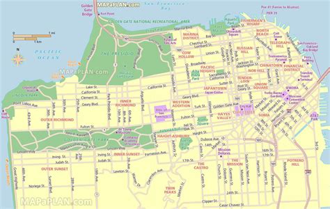 Tourist Map Of Downtown San Francisco