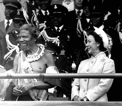 King Sobhuza II of Swaziland with The Princess Margaret, Countess of ...