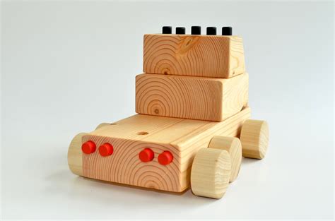 Wooden Toy Truck Flatbed Semi Natural Wood Handcrafted - Etsy