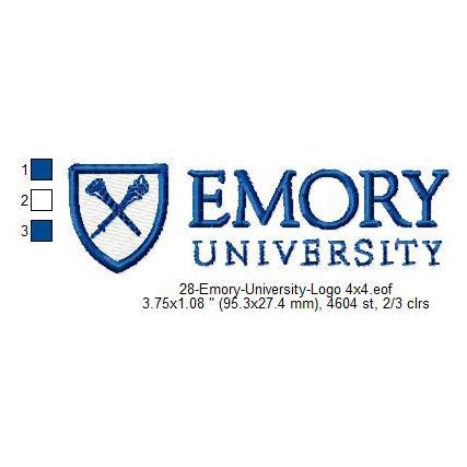 Emory University Logo Machine Embroidery Digitized Design Files – Ten ...