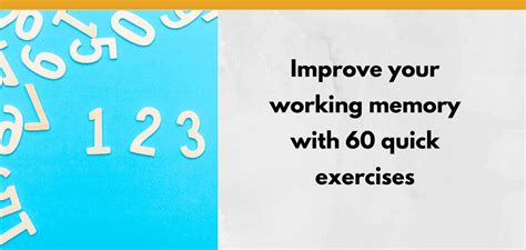 Improve your working memory with 60 quick exercises - EatSpeakThink.com