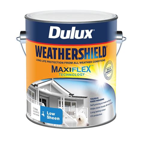 Dulux 2L Vivid White Low Sheen Weathershield Exterior Paint - Bunnings ...