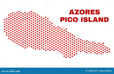 Pico Island Map - Mosaic of Love Hearts Stock Vector - Illustration of ...