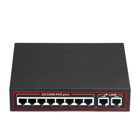 Industrial 10/100MB POE 8 Port Network POE Switch + 2 Port Gigabit ...