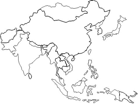 south east asia map blank. | Asia map, World map coloring page, East asia map