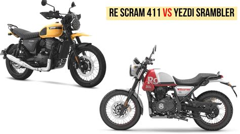 Royal Enfield Scram 411 Vs Yezdi Scrambler - Detailed Specs Comparison