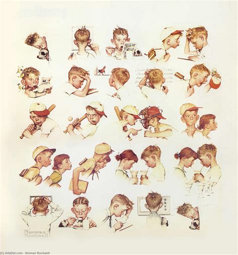 Paintings Reproductions Faces of Boy by Norman Rockwell (Inspired By) (1894-1978, United States ...