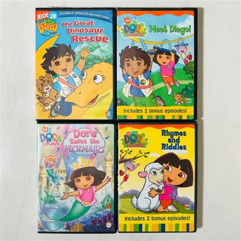 DORA THE EXPLORER - Go Diego Go - DVD Lot of 4 - Dinosaur - Mermaids - Riddles EUR 17,31 ...