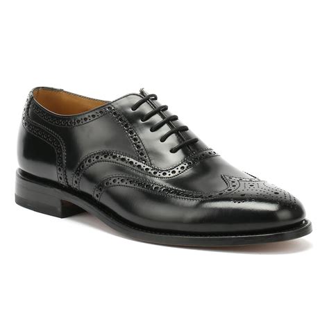 Loake Leather Mens Black 202b Brogue Shoes for Men - Lyst