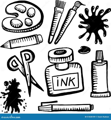 Art And Craft Objects Stock Illustration - Image: 51828709