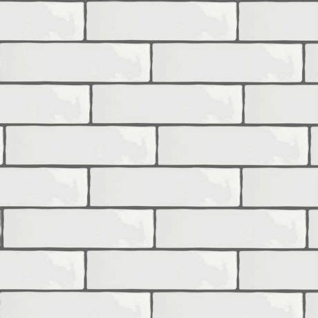 Mileto Brick White Gloss Ceramic Wall Tile - 75 x 300mm (Pack of 25 ...