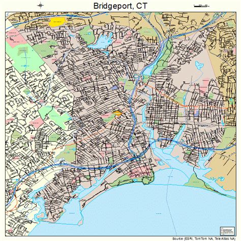 Bridgeport Connecticut Street Map 0908000